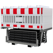 SET | with 20 panel fence | and 21 base plates | on twin pallet | with lamp adapter | with red/white foil, type RA1/A | type of barrier ULTRA white